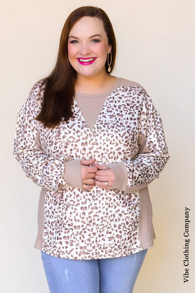 Leopard Meets Neutral Top Tops lady's world 