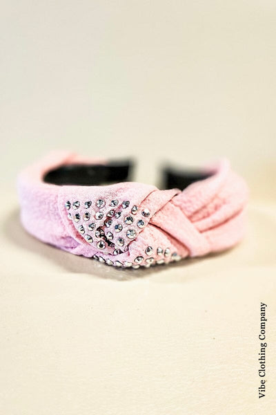 Studded Knot Headbands accessories Cap Zone Pink 