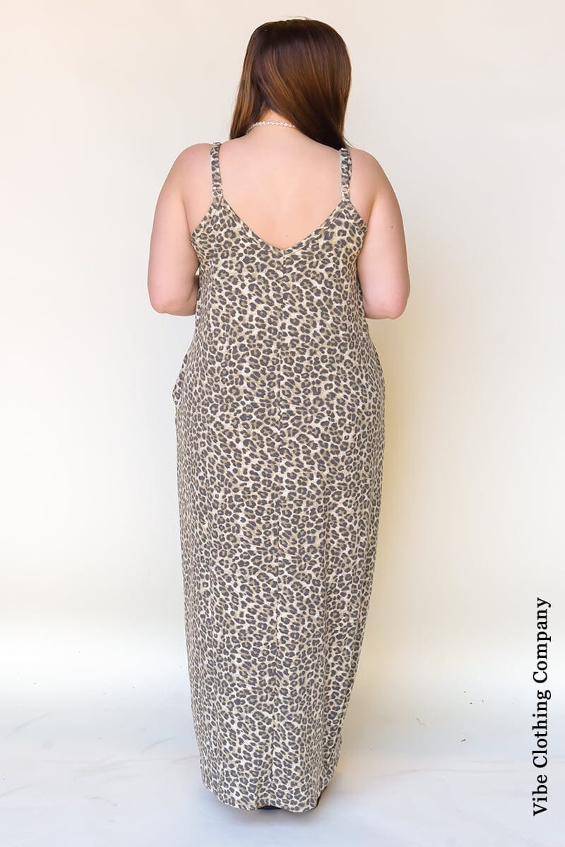 Leopard Cami Maxi Dress Dresses zenana 