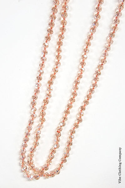 Wrap Necklaces 60" - All Colors jewelry ViVi Liam Jewelry Clear Pink 