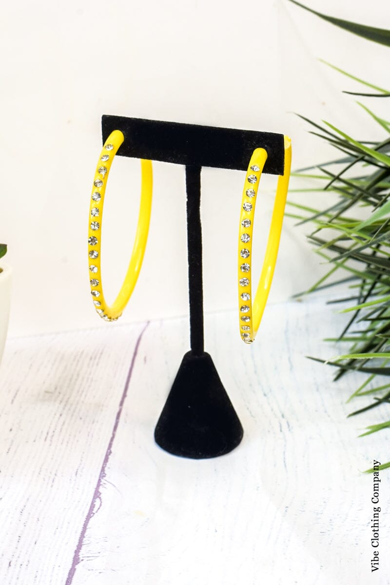 Crystal Hoop Earrings Jewelry 023 Yellow 