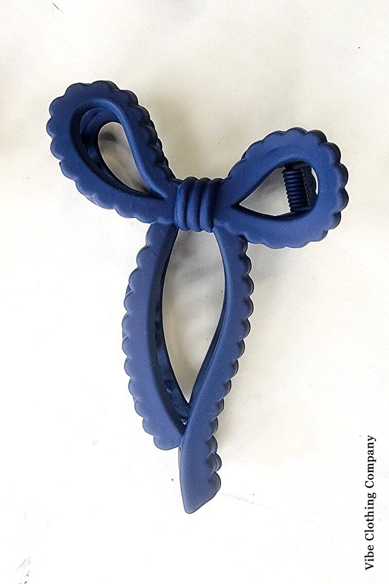 Put A Bow On Hair Claw accessories funteze Navy 