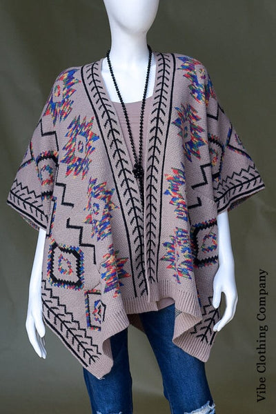 Aztec Kimono Sweater Cardigan Tops blumin 