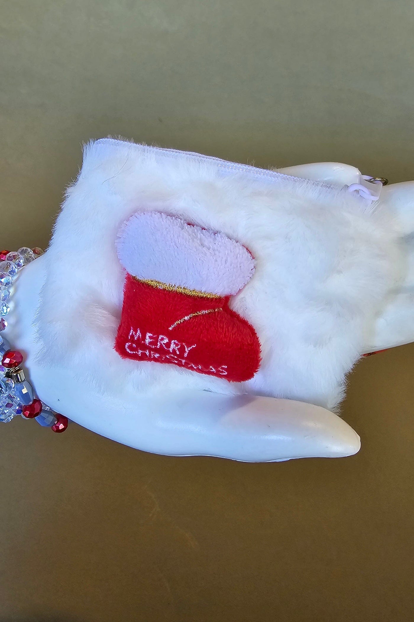 Christmas Fuzzy Coin Pouch Purses miso Stocking 