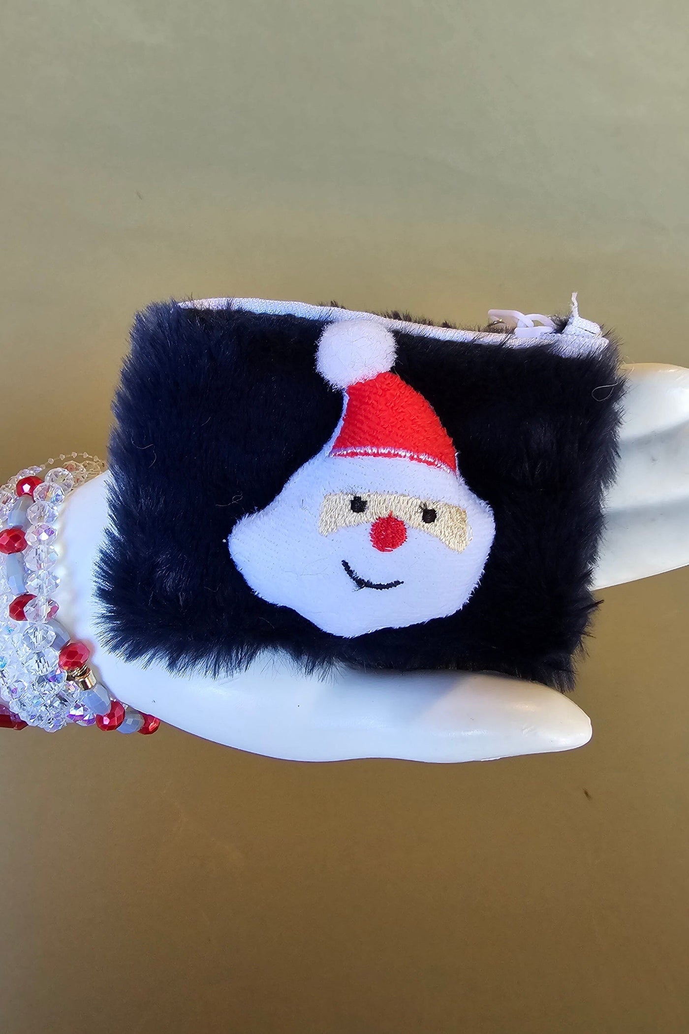 Christmas Fuzzy Coin Pouch Purses miso Santa 