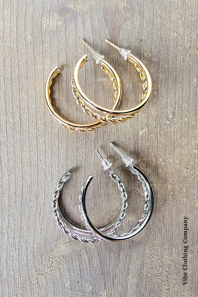 Classy Double Hoop Earrings Jewelry Funteze 