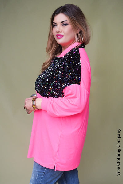 Bright Sequin Pullover Top Tops blumin 