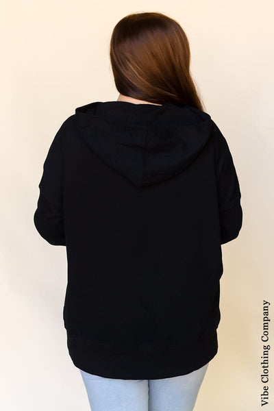 Into the Sea Hoodie Pullover Top - Black Shirts & Tops Lover 