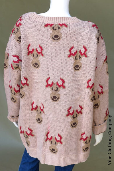 Reindeer Sweater Top Tops lady's world 