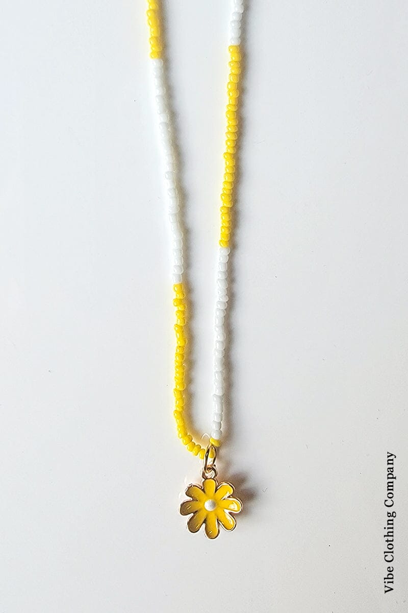Seed Bead Necklace Jewelry Funteze Yellow 
