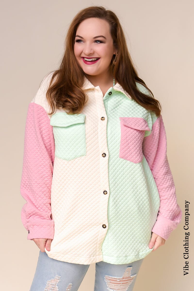 Pastel Quilted Shacket shacket Lover 