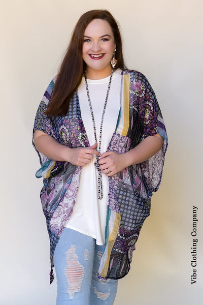Preciously Patterned Kimono cardigan Love and Repeat 