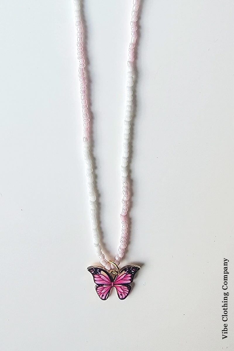 Seed Bead Necklace Jewelry Funteze Pink 
