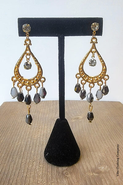 Chandelier Earrings Jewelry Funteze Black 
