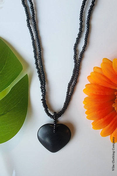Western Heart Necklace necklace Funteze Black 