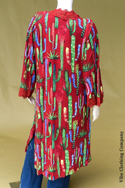 Christmas Cactus Cardigan Kimono Fashion Express 