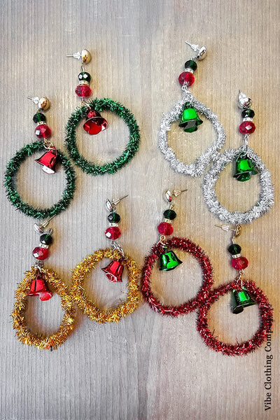 Christmas Wreath Earrings Jewelry Mark 