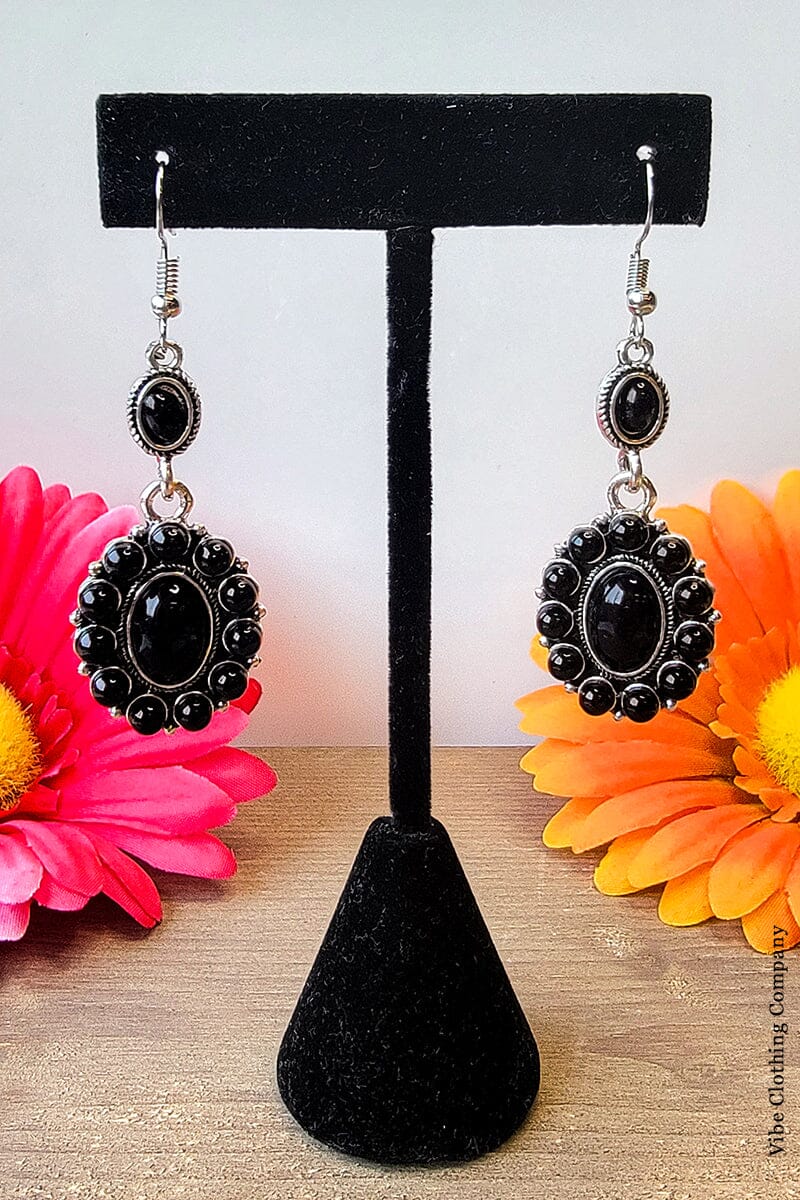 Blossom Howlite Earrings Jewelry funteze Black 
