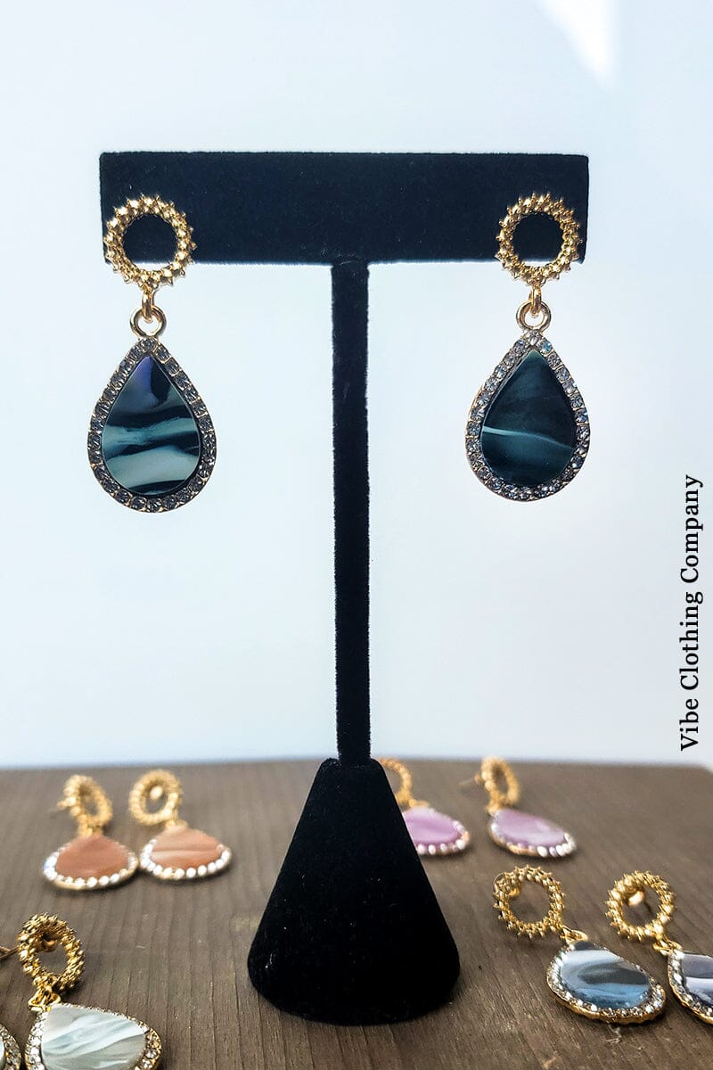 Marbled Crystal Earrings Jewelry Miso Urbanite 