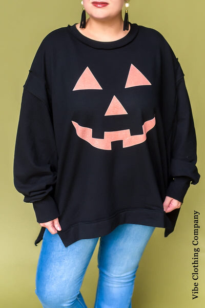 Pumpkin Face Sweatshirt graphic tees VCC 