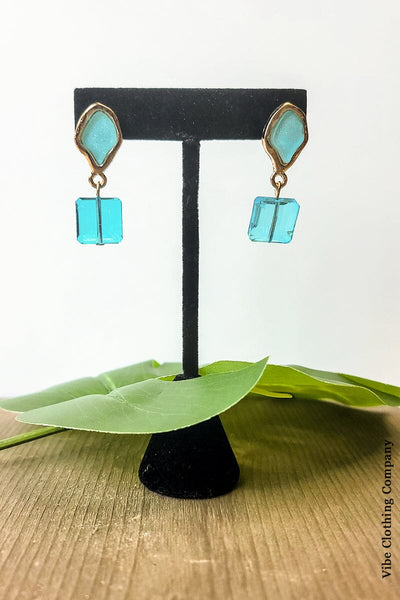 Gemstone Dangle Earrings Jewelry Moda Turquoise 