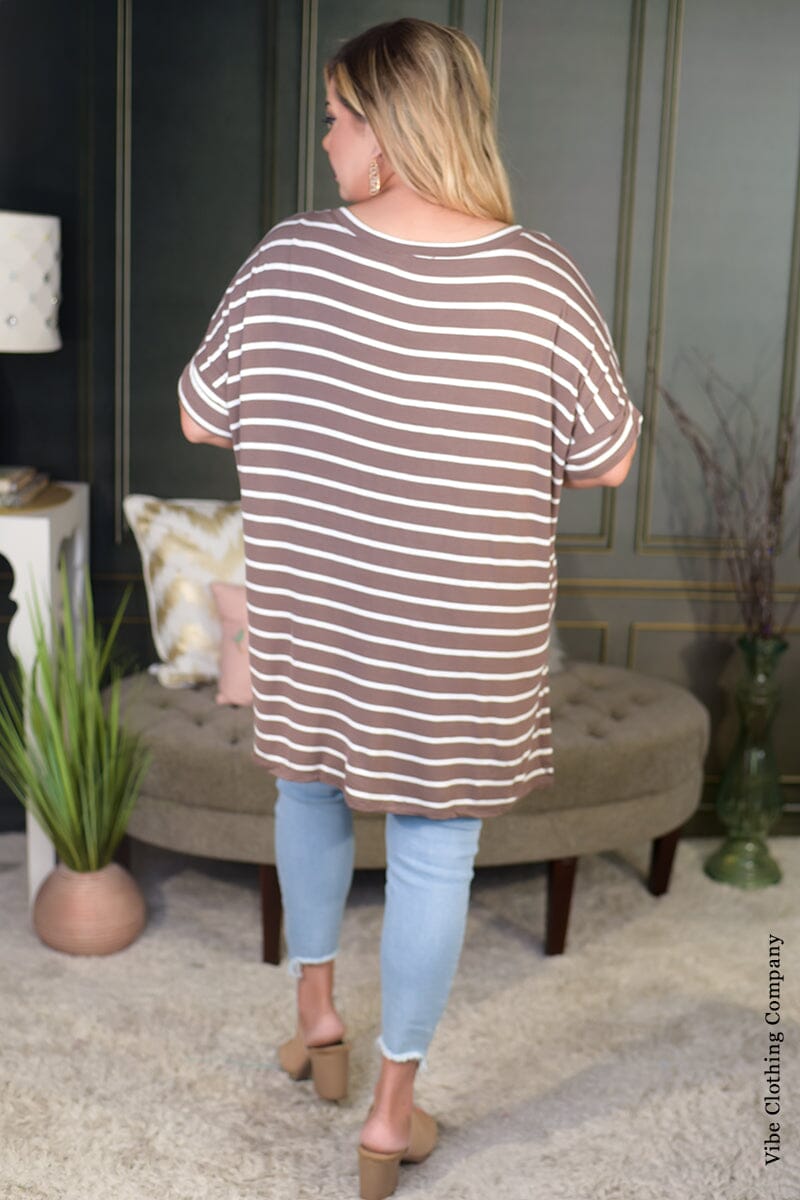 Striped Relaxed Tops BASICS 001 