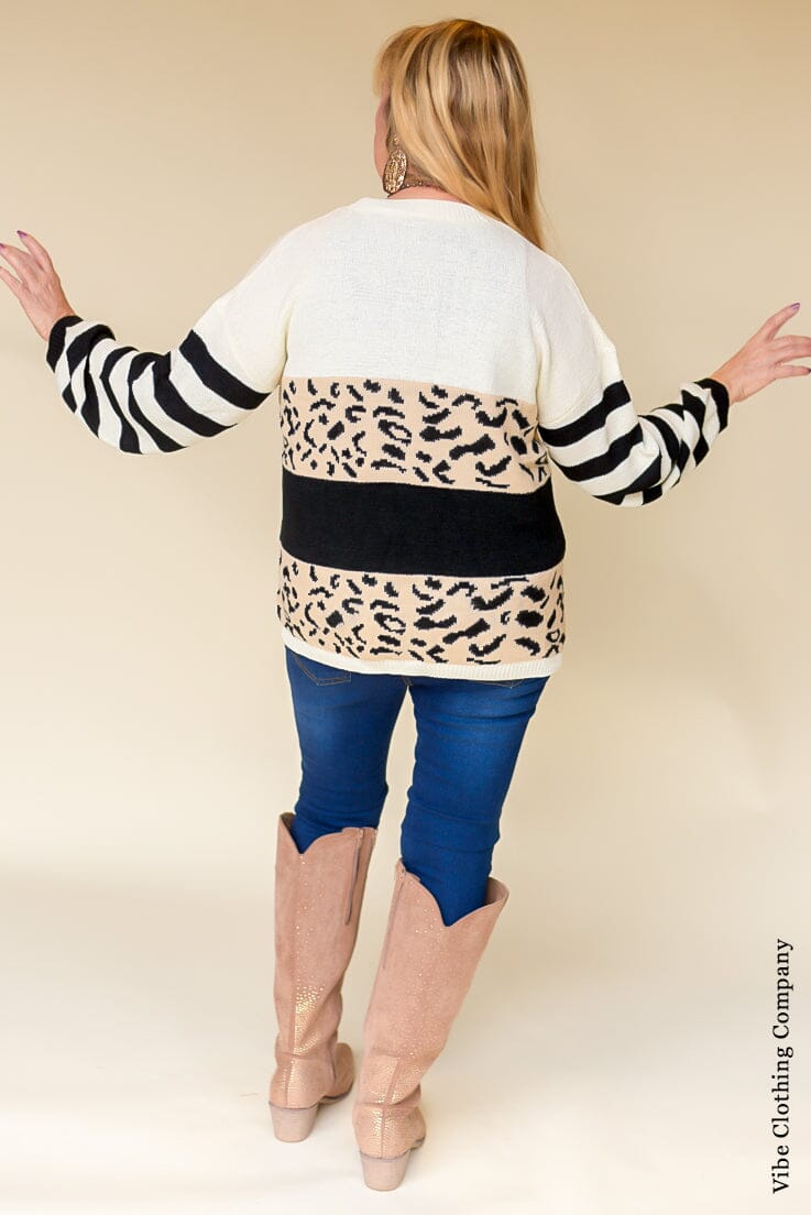 Stripes and Spots Sweater Tops Lover 