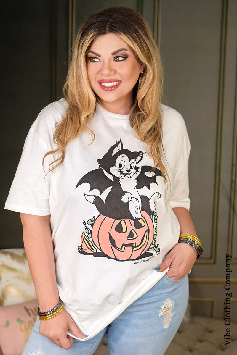 Figaro and His Pumpkin Graphic Tee graphic tees VCC 