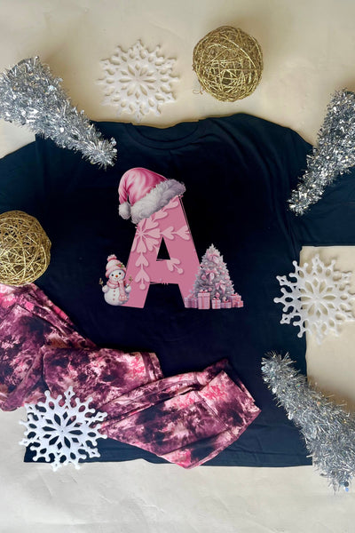 Initials A-M: Christmas Graphic Tee - Short Sleeve graphic tees VCC Small A 