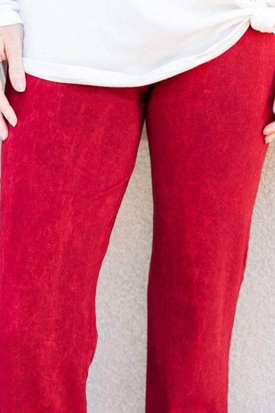 All American Cropped Skinnies Bottoms 005 1X Ruby Red 