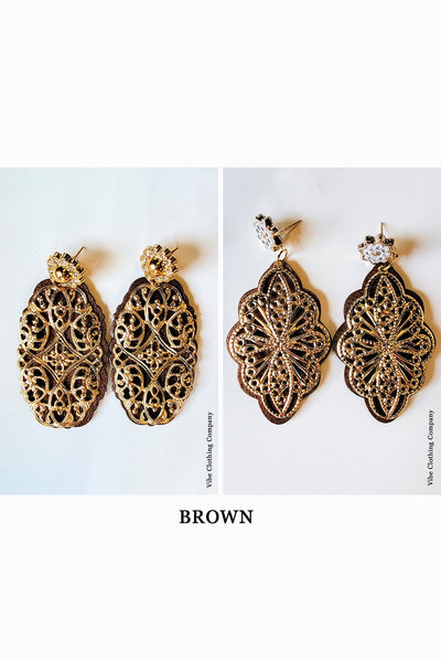Balsa & Gold Earrings earrings Miso Brown 