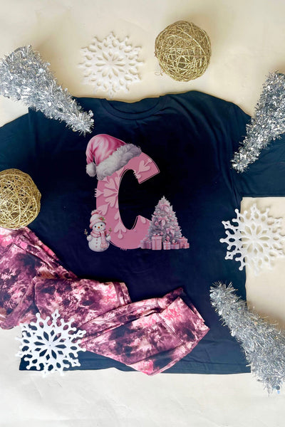 Initials A-M: Christmas Graphic Tee - Long Sleeve graphic tees VCC 