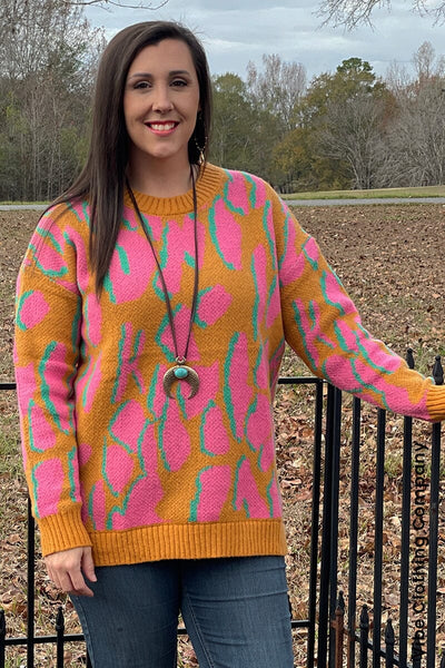 Colorful Pullover Sweater Tops Celeste 