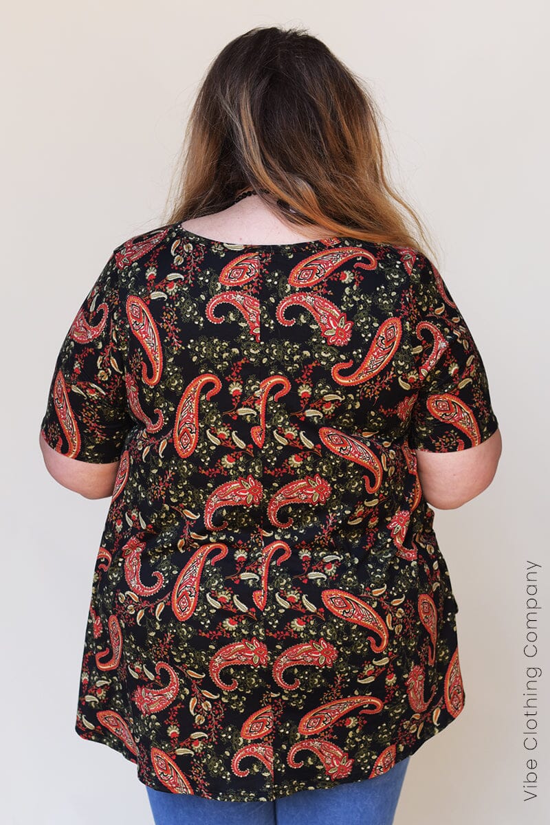 Floral & Paisley Print Tunic Top Tops curvy lovey 