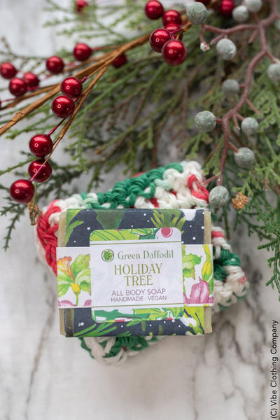 Holiday Tree Soap & Washcloth Gift Set gift Vibe Clothing Company 