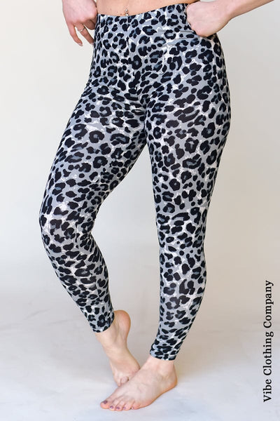 Grey Leopard Leggings BASICS 001 