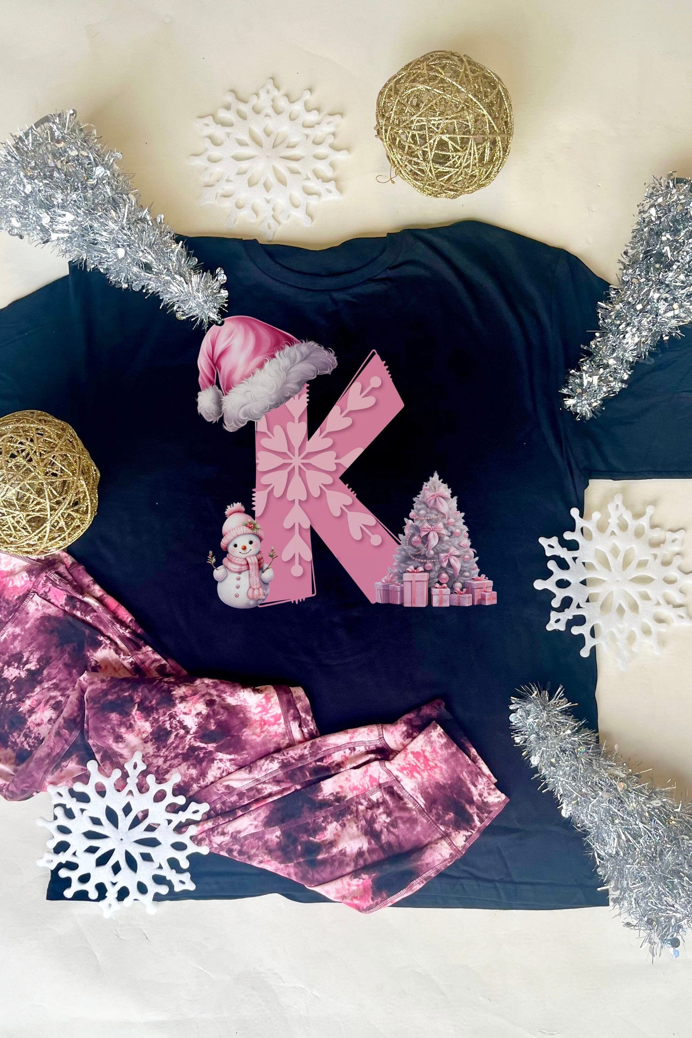 Initials A-M: Christmas Graphic Tee - Short Sleeve graphic tees VCC Small K 