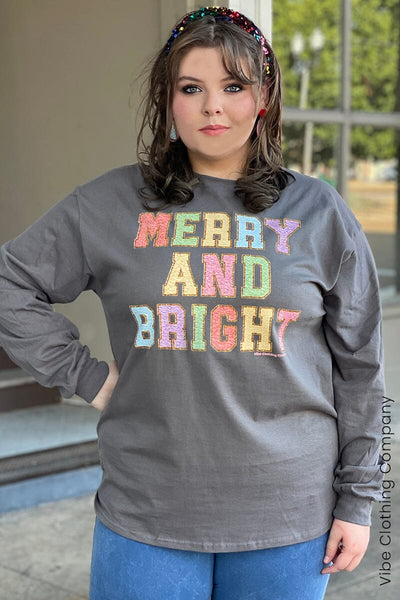 Merry & Bright Chenille Graphic Tee graphic tees VCC 