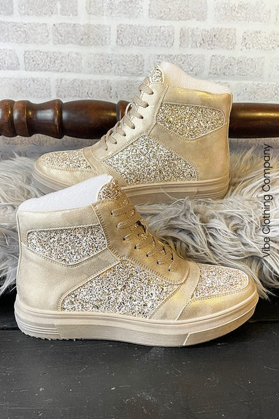 Notorious Sneakers - Gold Metallic Shoes and Purses Corkys 