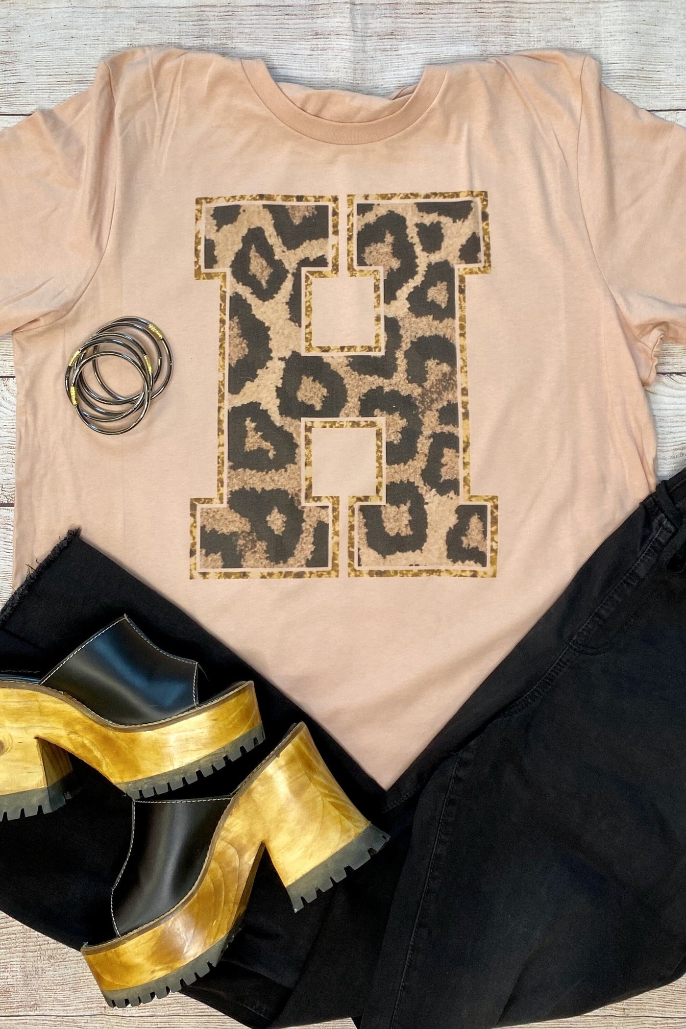 Initials A-M: Blush Graphic Tee graphic tees VCC Small H 