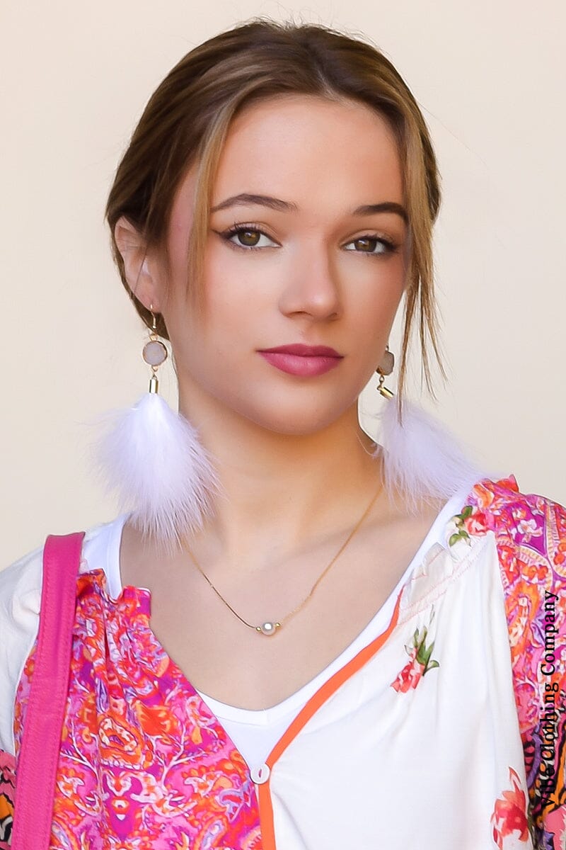 White Feather Earrings Jewelry Lover 