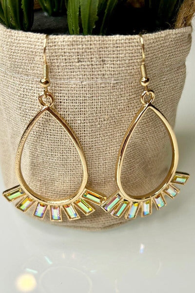 PSFW Preorder - Gold Teardrop & Stones Earrings earrings YFW 