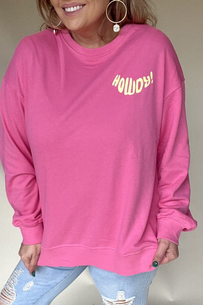 Howdy Pink Sweatshirt Tops Lover 