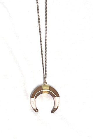 Small Bronze Crescent Necklace Jewelry miso 