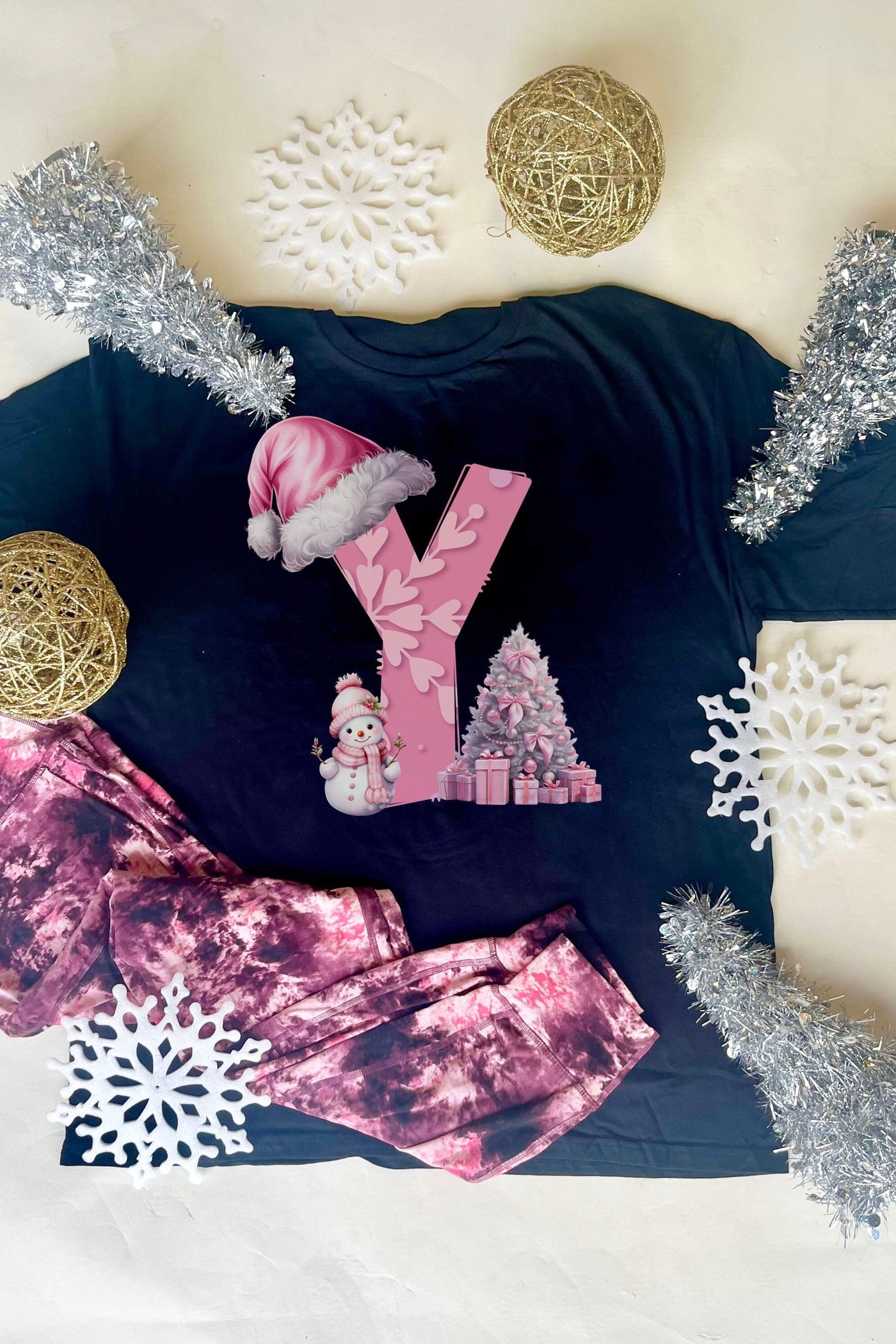 Initials N-Z: Christmas Graphic Tee - Long Sleeve graphic tees VCC Small Y 
