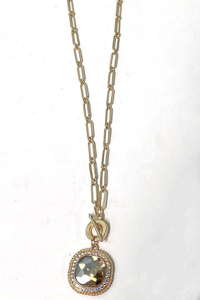 Large AB Rhinestone Necklace Necklace YFW 