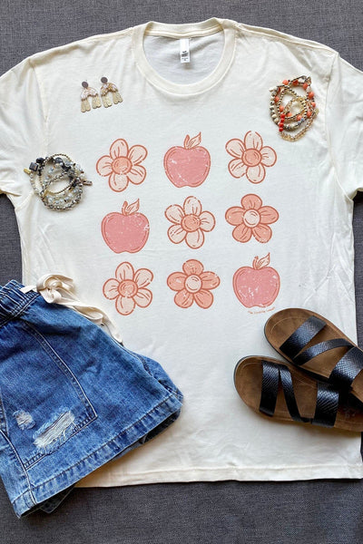 Apples and Flowers Graphic Tee graphic tees VCC 