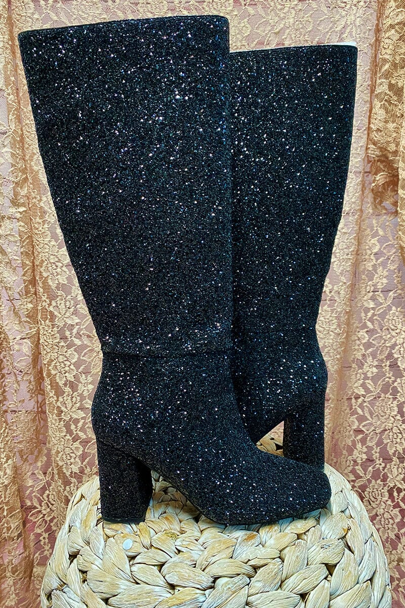 Yolo Boots - Black Glitter Shoes Corkys 