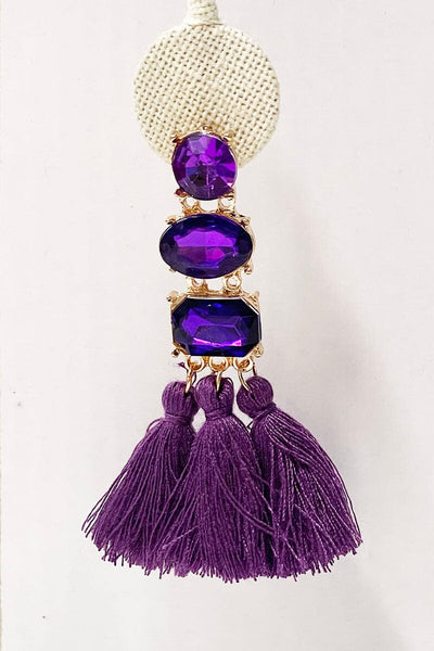 Brilliant Tassel Earrings Jewelry miso Purple 