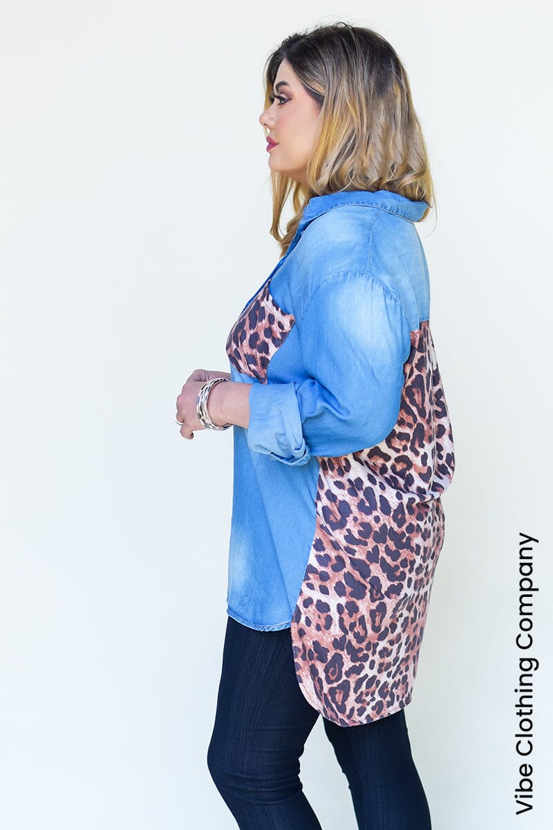 On the Prowl Chambray Shirt Tops SOL 